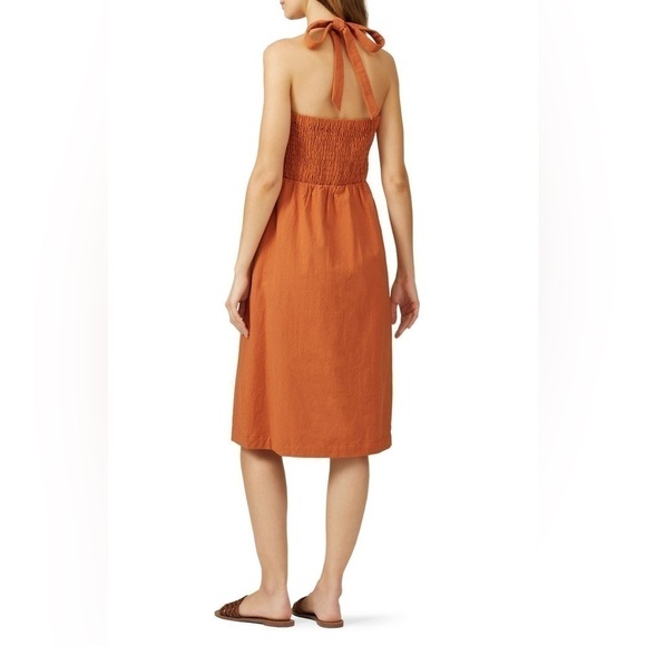 Moon River Burnt Orange Halter Dress Size Small - Picture 7 of 13